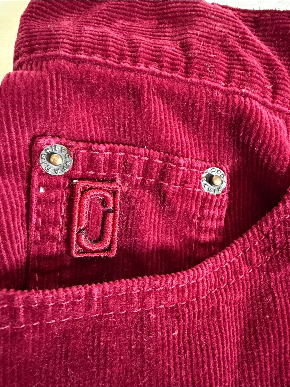 Marc Jacobs Burgundy Corduroy  Y2K style rocket Mini Skirt size 25 - Picture 6 of 6